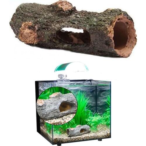 Resin Hollow Trunk Aquarium Ornament Simulation Tree Log Artificial Wood Cave Landscape Fish Tank Decoration Accessories