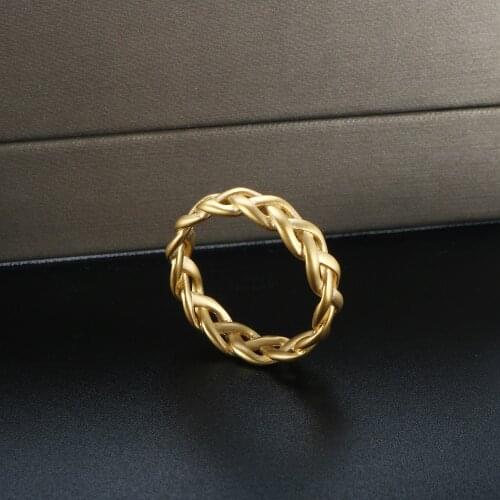 Stainless Steel 18K Gold Plated Wheat Ears Rings Women Men Casting Style Rings For Party Jewelry Gift