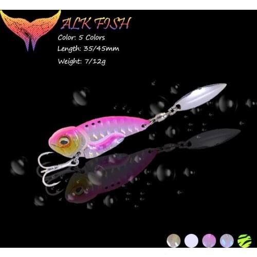 WALK FISH 1PCS 7g/12g VIB Vibration Metal Bait Sinking Fishing Lures Rotating Spinner Spoon Jigs Wobblers Winter Fishing Tackle