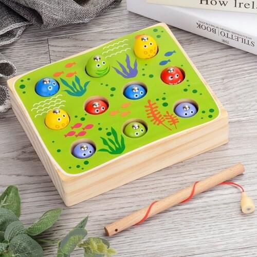 Early Educational Montessori Toys Magnetic Fishing Multi-functional learning Educational Wooden Toy For Children Gifts