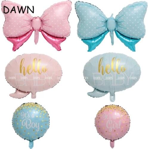 1pcs Its a Boy/Girl Bow Foil Balloons Happy Birthday Party Decoration Baby Shower Gender Reveal Home Party Gifts Balloon