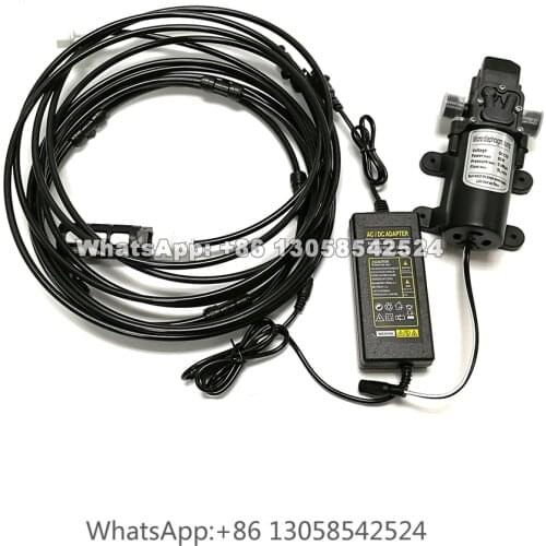 15m Low Pressure Cooling Water Mist System, 12V Micro Diaphragm 60W Pump for Garden, Cooling Water Fog Pump