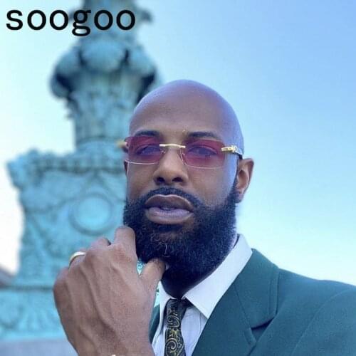 Punk Rimless Sunglasses Men 2021 New Trendy Vintage Shades UV400 Square Sun Glasses Frameless Gradient Fashion Eyewear Lunettes