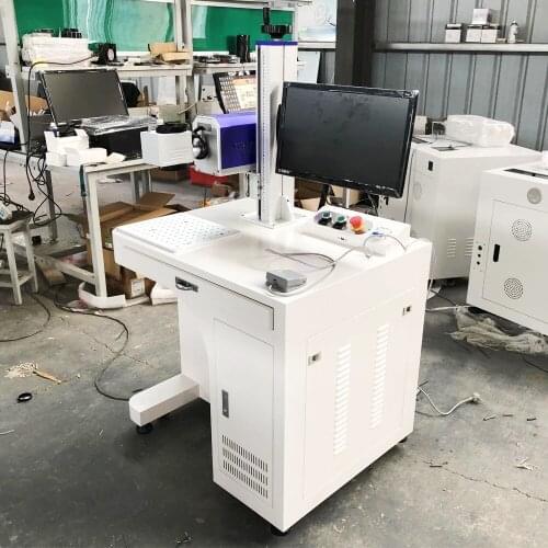 Crazy Promotion!! 50W Portable Mini Desktop Aluminum Plastic Mopa Fiber Laser Marking Machine for Metal and Non-metal Material