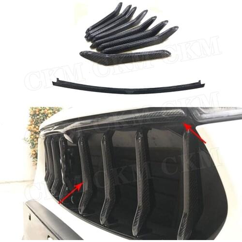Carbon Fiber Front Grill Trim Strips Grille Mesh Vertical Bar Frame for Maserati Levante 2016-2019 Exterior Moldings Stickers