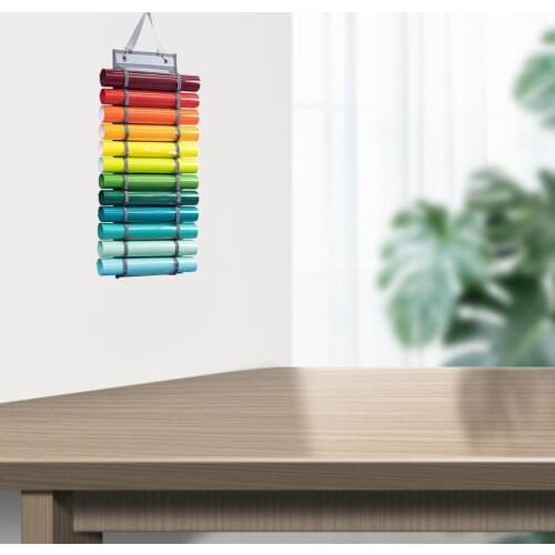 Vinyl Roll Holder Organizer Wall Mount ing 12 Compartments Transparent
