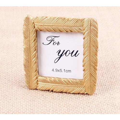 Vintage Leaf Feather Photo Frame Golden Picture Display Cute Feeding Bottle Shape Room Table Photo Stand Holder Party Favors