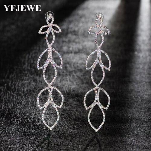 YFJEWE 2018 New Women Crystal Earrings Bohemian Long Dangling Earrings For Women Orecchini Lunghi Oorbellen E520
