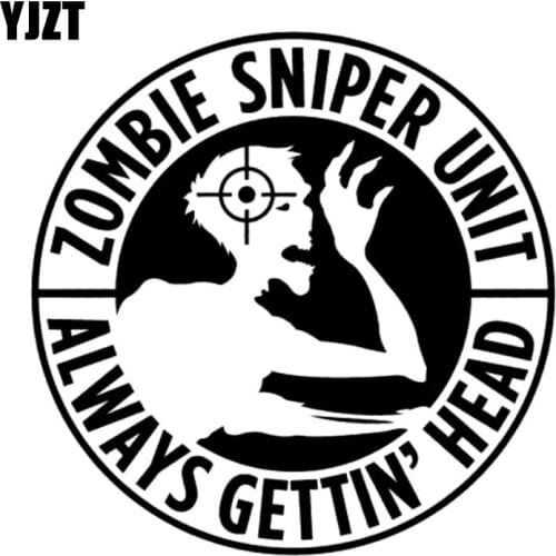 YJZT 10*10CM Personalized ZOMBIE Sniper Response Team Unit Motorcycle Car Sticker Decal Black/Silver Vinyl S8-1233