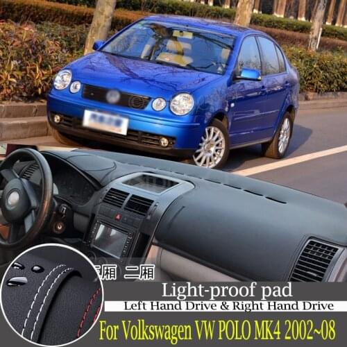 High-quality leather instrument panel protection pad and light-proof pad for Volkswagen VW POLO MK4 2002~2008 car accessories