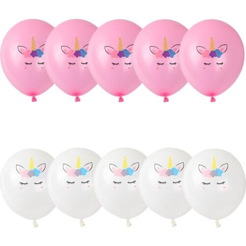 10pcs/lot Unicorn Party Balloons supplies confetti unicorn latex balloon Birthday Party Decoration baby shower kid toy Globos