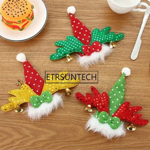 100pcs Christmas Cutlery Bags Silverware Holders Santa Knife Fork Spoon Pockets Party Decorations Hotel Home Tableware Sets