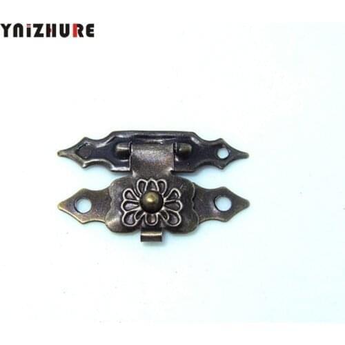 12pcs 30*18mm Hot Sale Jewelry Box Latches Latch Fast Shipping New Small Box Hardware Lock Bronze Antique For Retro Hasp