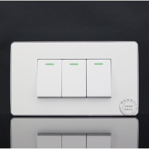120MM Wall Face Plate Three Open Double Control Switch Panel socket Outlet Connector Faceplate
