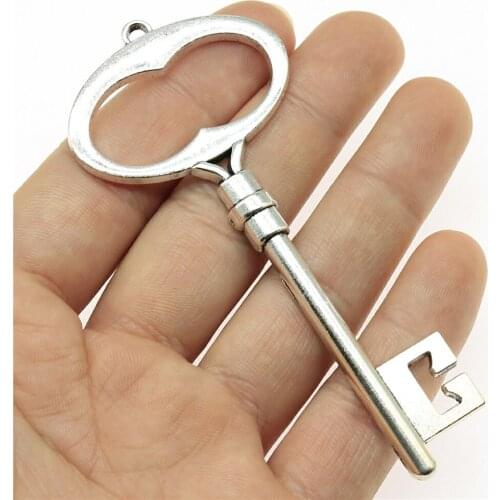 2pcs 94mm 2 Colors Antique Silver Color Antique Bronze Plated Large Key Charm Decorative Key Charm Keys Charms Vintage
