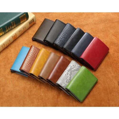 2021Dropshipping Man Women Smart Wallet Business Card Holder Rfid Wallet Aluminum Metal Credit Business Mini Card Wallet