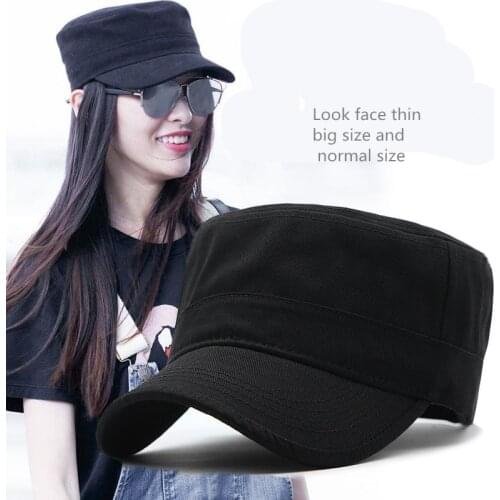 2021 summer 65 cm headline size plus big size caps solid color Man FLAT top Cap military denim Baseball Caps