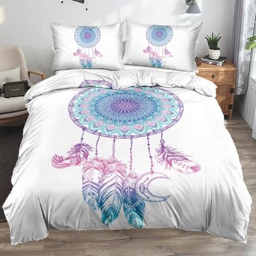3D Bed Linens Quilt Covers Set Duvet Cover Pillow Cottoms King Queen Full Twin Size Bohemian White Custom Design Bedding Sets