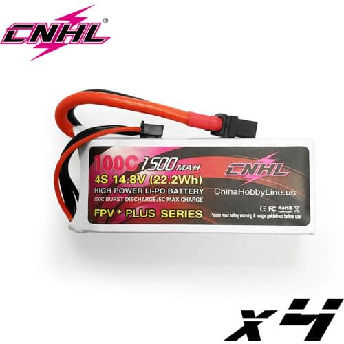 4PCS CNHL Lipo 4S 1500mAh 14.8V Battery G+Plus 100C XT60 For Vortex LRC Freestyle V1 RC Boat Heli Airplane UAV Drone FPV