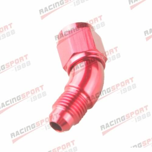 45 Degree - 4AN AN4 Female To AN4 Male Full Flow Fuel Fitting Adapter Red