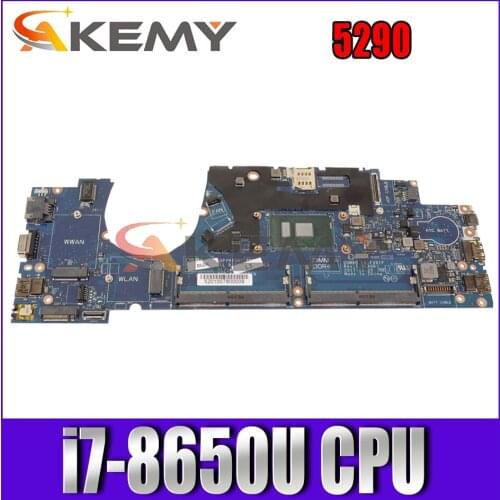 Akemy Brand NEW i7-8650U FOR Dell Latitude 5290 Laptop Motherboard DDM60 LA-F391P CN-0HFGDG HFGDG Mainboard 100% tested