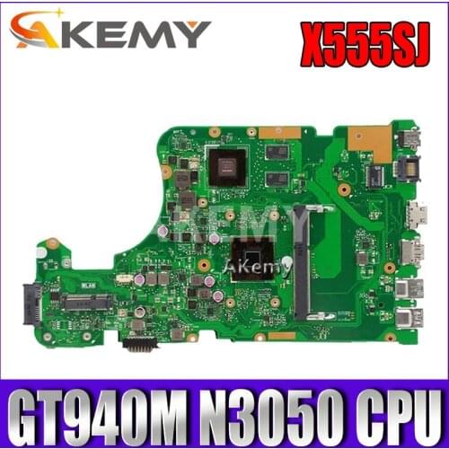Akemy X555SJ N3050 CPU N16V-GM-B1 mainboard For Asus X555S X555SJ X555 A555 A555S laptop motherboard Tested Working
