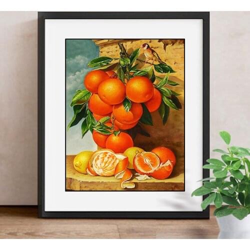 Full Drill Diamond Embroidery Fruits 5D DIY Mosaic Diamond Painting Cross-stitch Orange Rhinestone Home Decor Love Gift