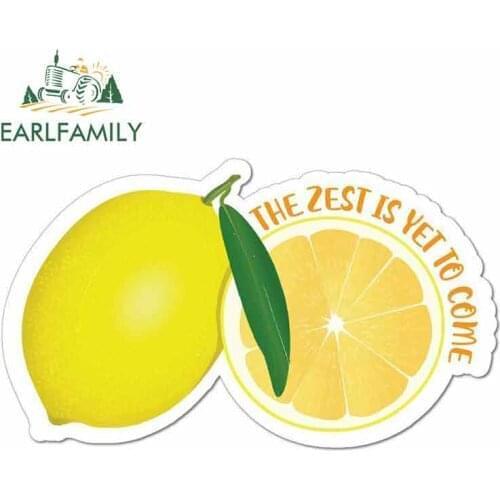 EARLFAMILY 13cm x 13cm For The Zest Is Yet To Come Lemon Car Sticker Anime VAN Decoration Waterproof Decals Occlusion Scratch