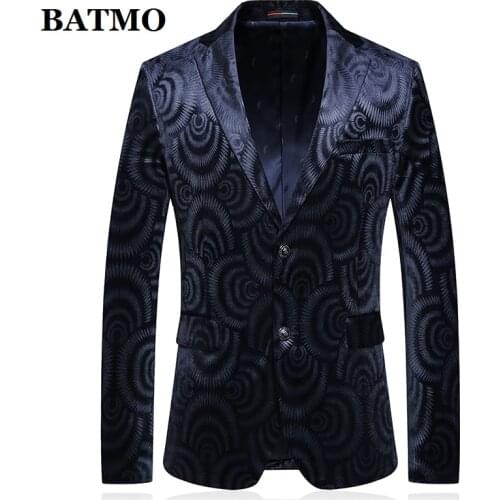 BATMO new arrival printed slim casual blazer men,mens printed jackets,plus-size M-4XL C775