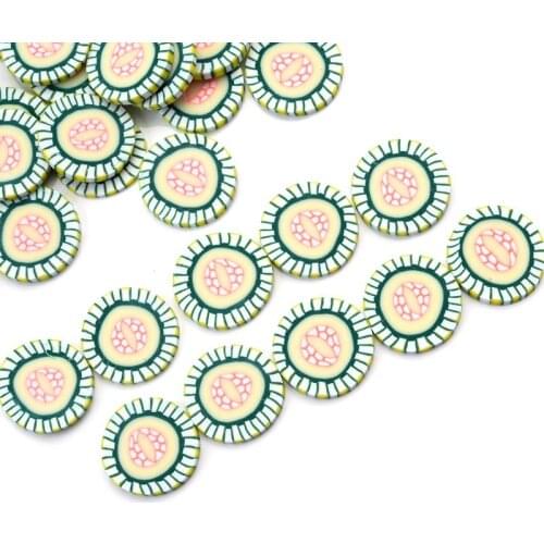 30Pcs Green Fruit Shape Clay Spacer Beads 20mm Polymer Clay Beads For Jewelry Making DIY Bracelet Necklace Handmade Accessories