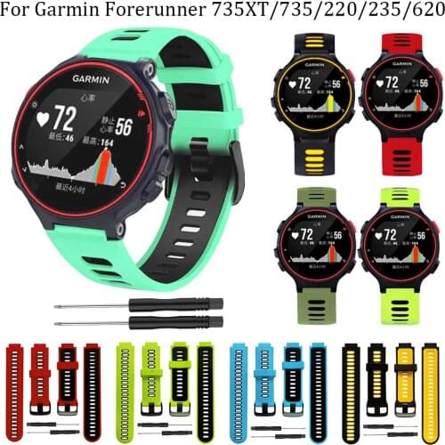 Colorful Sport Watch Band for Garmin Forerunner 235/230/620/630/735XT/235Lite Soft Silicone Strap Watchband Bracelet Accessories