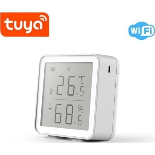 Tuya WIFI Temperature And Humidity Sensor Indoor Intelligent Temperature Humidity Abnormal Sensor Work With Alexa Google Home