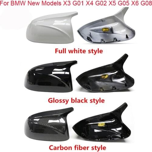 For BMW New Models X3 G01 X4 G02 X5 G05 X6 G08 Rear Side View Mirror Cover M Look Gloss Black and Alpine White Color 2018 - UP