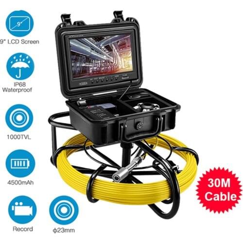Eyoyo Pipeline Endoscope DVR Video Inspection Camera 30M Industrial Pipe Sewer Drain Wall Video Industrial Endoscope Inspector
