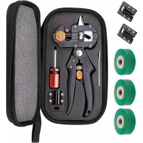 Grafter Pruner Kit Garden Fruit Tree Pruning Grafting Shears 2 in 1 Scissors Cutting Tool Kit Set with 3 Blades Tapes