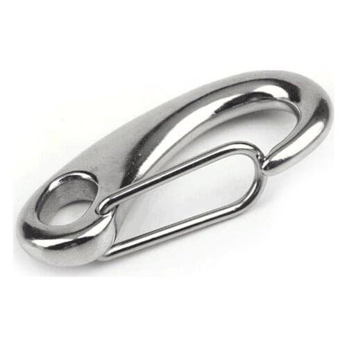 20PCS/LOT 30/40/50MM 304 Stainless Steel Spring Carabiner Outdoor Living Egg Shape Spring Snap Hook Quick Link Carabiner Clip