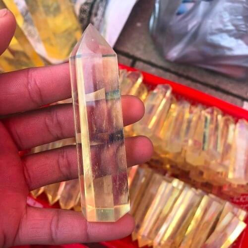 Quartz crystal obelisk high temperature curing yellow smelting