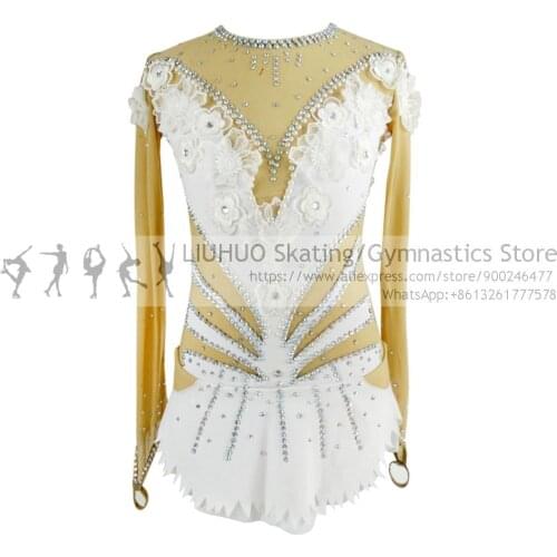 LIUHUO Ice Skating dress Women girls Rhythmic leotards performance wear Artistic Figure Skating dress Ballet Dance Costumes
