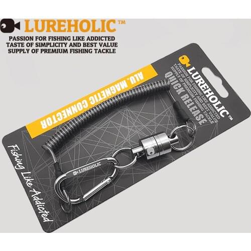 Lureholic Net Release Fly Fishing Aluminum Strong Train Net Holder 7.7LB Lanyard Cable Pull 3.5KG Silver/Black