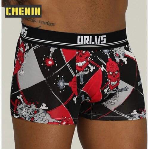 CMENIN ORLVS Cartoon Sexy Men Underwear Boxers Ice Silk Breathable Innerwear High Quality Quick Dry Boxershorts Trunks OR303
