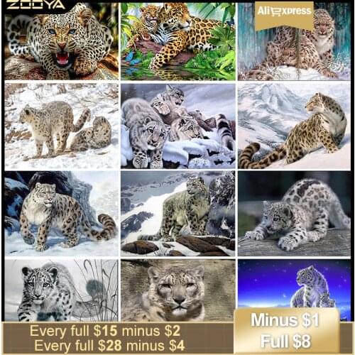 ZOOYA DIY Diamond Painting Cross Stitch Kit 3D Sets For Embroidery Diamond Embroidery Cross-Stitch Needlework Leopard BB414