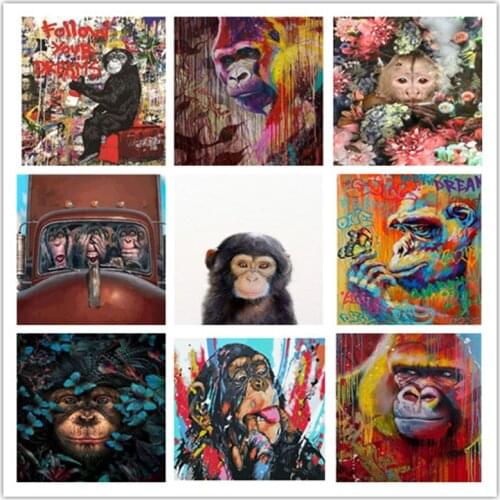 Frame Colorful Orangutan DIY Painting By Numbers Animals Modern Hand Painted Oil Painting Unique Gift For Children