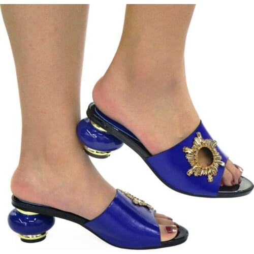 Latest Design African Party Pumps Decorated with Rhinestone Luxery Shoes Women Ladies Dress Shoes Open Toe Pumps 5.5 CM 37-42