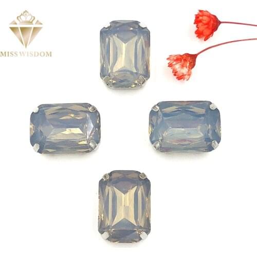 NEW 10X14mm/13X18mm Matt Gray opal Rectangle shape sew on rhinestones flatback Resin loose rhinestones DIY garment Accessories