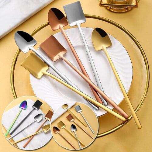 New 304 Stainless Steel Tableware Watermelon Cake Spoon Kitchen Tableware Ice Tea Spoon Dessert Coffee Ice Cream Tea Spoon