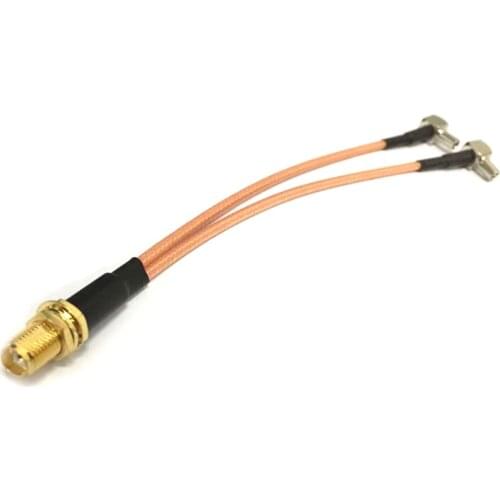 New SMA Female to Y type 2X TS9 Right Angle Connector Adapter Combiner Cable Pigtail RG316 15CM for Huawei e392 e397 e8278