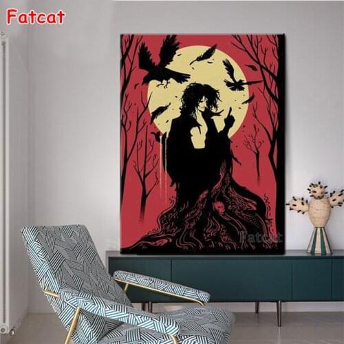 Full Square diamond painting Crow Boy 5D DIY diamond embroidery Gothic Evil Man 3d Picture Of Rhinestones,2021 New PP1710