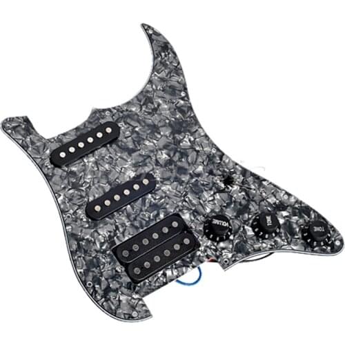 Guitar Prewired Loaded Pickguard HSS Scratch Plate For Electric Guitar Parts Replacement Black Pearl