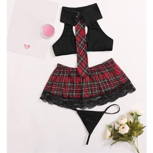 School Girl Uniform Midnight Charm Lovely Student Lace Dress Passion Uniform Temptation Sexy Сексуальное Белье Sexy Suit New