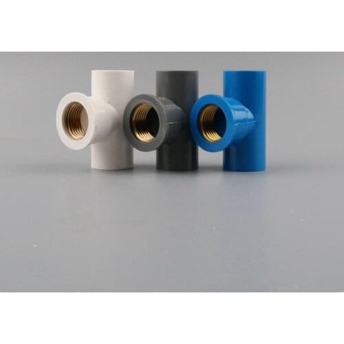 1pc Copper 1/2'' To 20 Mm Pipe Brass Female Thread Tee Connector Garden Hose Parts PVC Water Connector Water Pipe Fittings